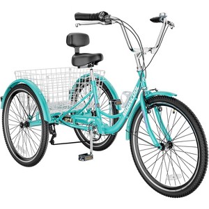 Docred Adult Tricycles 3 Wheel 7 Speed 20/24/26 inch Cruise Bike Adults Tricycle with Basket Recreation Shopping Exercise for Seniors Women Men - 1 of 4