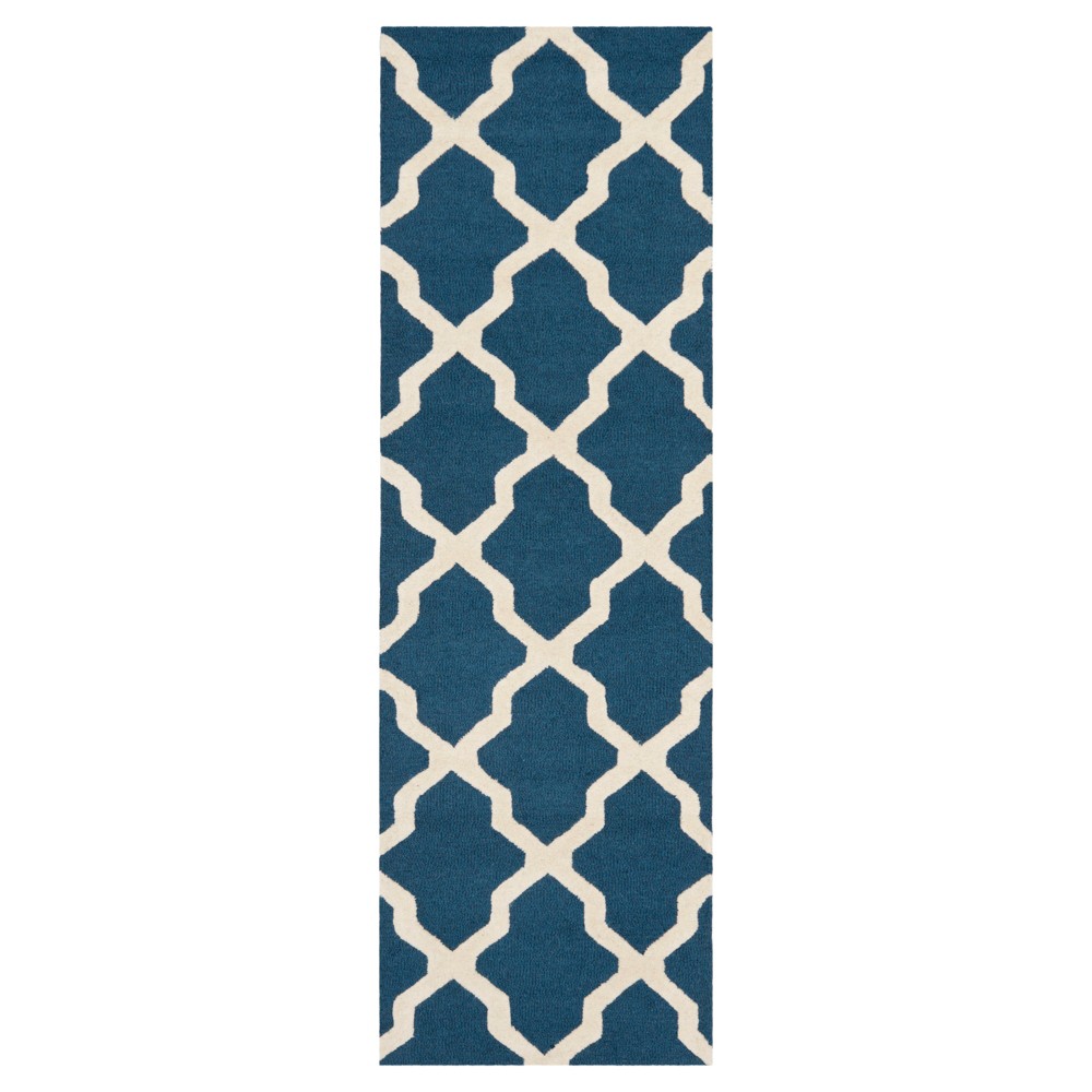 2'6inx8' Runner Maison Tetured Rug Navy Blue/Ivory - Safavieh