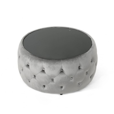 Chana Glam Coffee Table Ottoman Smoke Christopher Knight Home