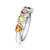 Ross-Simons 0.80 ct. t.w. Multi-Gemstone Heart Ring in Sterling Silver - 3 of 4