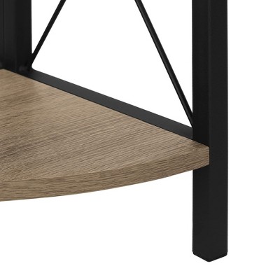 Dark Taupe and Black 4-Tier Corner Etagere Bookcase
