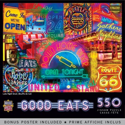 MasterPieces Good Eats! Puzzles Collection - Late Night Grub 550 Piece Jigsaw Puzzle