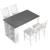 NicBex Dining Table Set for 4 Kitchen Table Solid Wood Dining Table Set with Curved Wine Rack for Dining Room, White - 2 of 4