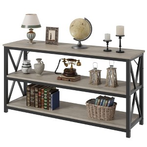 Entryway Table, with Storage, 3 Tier Wood Sofa Table for Living Room, Couch Table, Hallway Table for Foyer, Entryway Furniture - 1 of 4