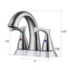 ALEXOUN  2 Handle 4 Inch Centerset Bathroom Sink Faucet with Pop-Up Drain, Brushed Nickel - 3 of 4