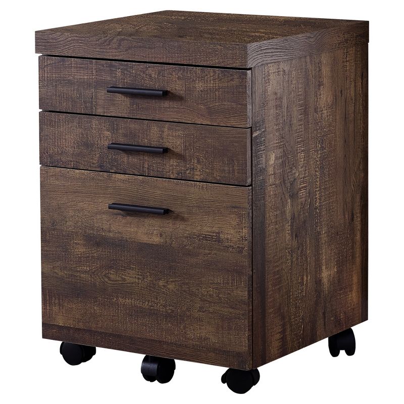 Monarch Specialties 3 Drawer File Cabinet, Filing Cabinet, Brown, 2 of 6