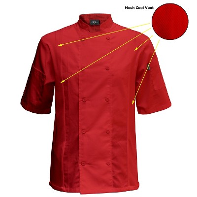Chef Code Cool Breeze Side Vent Chef Coat, Short Sleeves Black M — фото 2