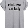 Women's - Instant Message - Childless Cat Lady Black Oversized Graphic T-Shirt - 2 of 4