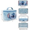 Disney Stitch Embroidered Face Blue 6” Beauty Case - 4 of 4
