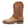 Santimon Men's Cowboy Boots, Mid Calf Boots Round Toe Dress Boots for Men Brown - 2 of 4