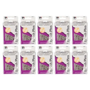 Charles Leonard Push Pins, Clear, 100 Per Box, 10 Boxes - 1 of 1