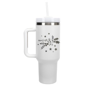 100 North Comfort & Joy Boughs of Holly Christmas Wrap-Around 40 Oz. Stainless Steel Water Bottle Coffee Mug, Spill & Leak Resistant, Travel Tumbler - 1 of 4