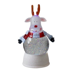 Northlight LED Lighted Reindeer Christmas Water Globe - 8" - 1 of 4