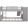 Streamdale Stairway Twin over Twin Bunk Bed with Two Drawers and Slide, Gray - 4 of 4