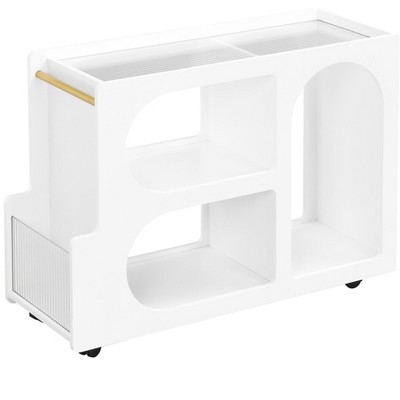 Bella Depot Narrow End Table with Lockable Wheels