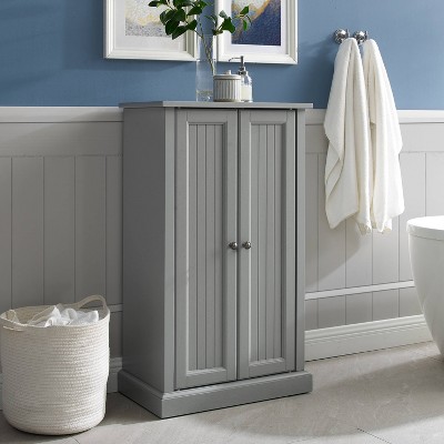 Seaside Freestanding Accent Cabinet with Adjustable Shelving in Distressed Gray