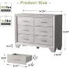 6 Drawer Dresser for Bedroom, Wooden White Dresser, Modern Chest Dresser with Deep Drawers, Storage Dressers Organizer for Living Room, Hallway - image 3 of 4