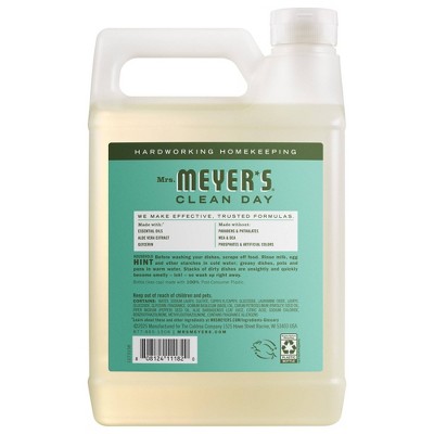 Mrs. Meyer's Clean Day Basil Liquid Dish Refill - 48 fl oz: Paraben-Free, Phthalate-Free, Removes Grease