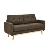 67.7" W Loveseat Sofa, Mid-Century Modern Upholstered Tufted Loveseat With Wooden Legs, Button Tufted Upholstered Small Couch for Bedroom - 4 of 4