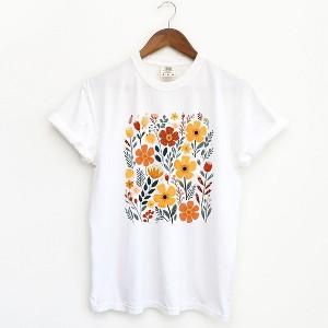 Simply Sage Market Women's Nature Wildflowers Short Sleeve Garment Dyed Tee - 1 of 2