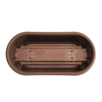 Bloem 24" Chocolate Resin Rectangular Deck Rail Planter