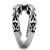Slickblue Men’s Ring, Silver Tone, Celtic Bow Design, Jet Black Epoxy Accent, Polished Stainless Steel, Sizes 8-13 - 4 of 4