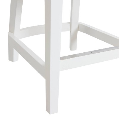 Classic White Leather Swivel Counter Height Stool Set