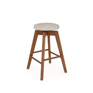 Amalia Wood Swivel Cushion Counter Height Barstool - Nathan James - 1 of 4