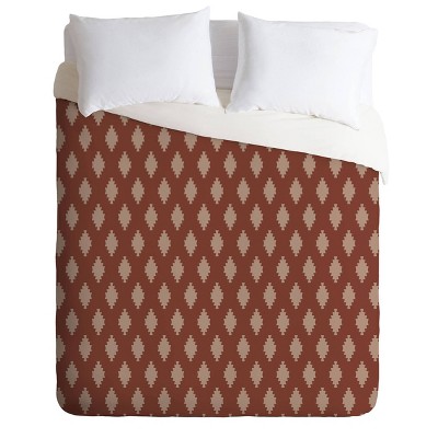 Twin/Twin XL Holli Zollinger Taos Tile Marsala Geometric Duvet Set Red - Deny Designs