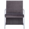 vidaXL Armchair with Chrome Feet Dark Gray Velvet - 3 of 4