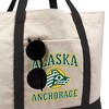 University Of Alaska Primary Logo Canvas Tote Bag With External Pocket, Reusable Shoulder Bag for Shopping, School, Beach - 2 of 4