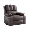 Massage Recliner Chair for Adults, Swivel Rocker with Heat, PU Leather, Remote, Cup Holders, Side Pocket, Wide Recliner for Living Room, Bedroom - 2 of 4
