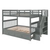 PAGED Full over Full Bunk Bed with Storage Stairs, Wooden Bed Frame with Twin Size Trundle and Guardrail, Modern Loft Bed for Kids, Adults - 3 of 4