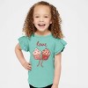 Love Cursive Cupcakes Coquette - Flutter Sleeve Graphic T-Shirt - 3 of 4