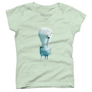 Girl's Design By Humans Polar Bear: Global warming By asitha T-Shirt - 1 of 3