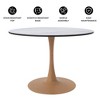 LeisureMod Bristol 35'' Modern Round Dining Table – Durable MDF Top and Wood-Transfer Natural Steel Base for Kitchen, Dining Room, or Cafes - 3 of 4