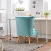 Modern Armless Velvet Accent Chair with Wood Legs - 4 of 4