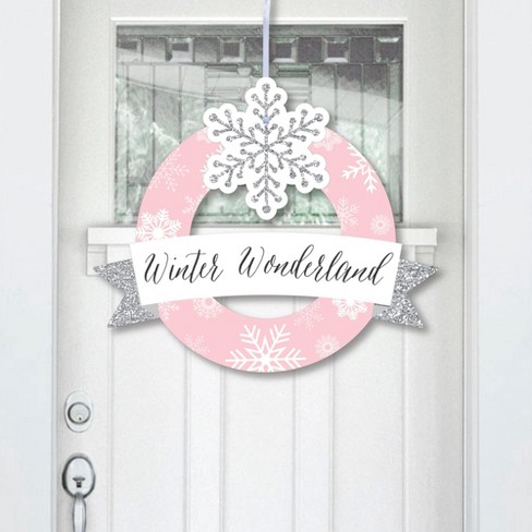 Big Dot Of Happiness Pink Winter Wonderland - Wall Art Snowflake Decor 7.5  x 10 in - Set of 3 Prints