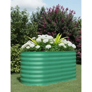 2PCS Galvanized Raised Garden Beds 4x2x2 FT, Self-Watering Metal Planters, Durable Outdoor Vegetable Planter Boxes, Green - 1 of 4
