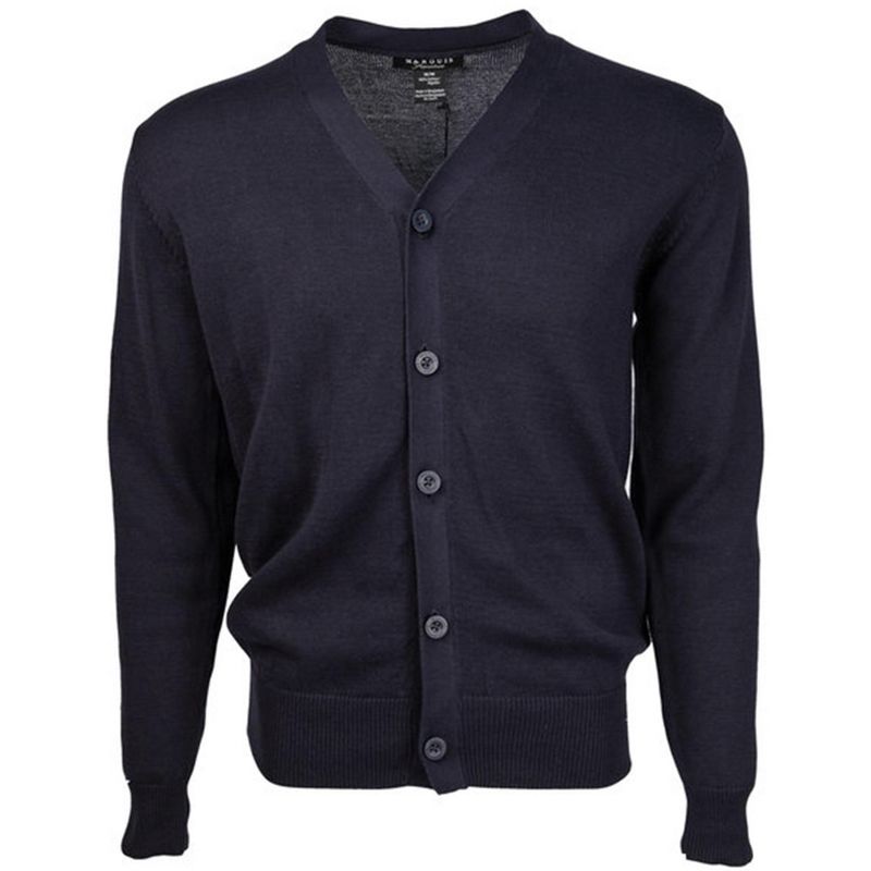 Solid Button Cotton Cardigan Sweater For Men From Marquis, 1 of 2
