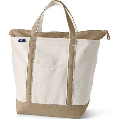 Lands' End Zip Top Canvas Tote Bag