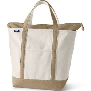 Lands' End Zip Top Canvas Tote Bag - 1 of 4