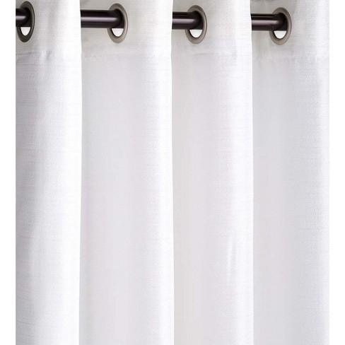 Outdoor Woven Grasscloth Curtain Panel With Grommet Top White