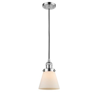 Cone - 1 Light Cord Hung Mini Pendant In Industrial Style-8 Inches Tall and 6 Inches Wide