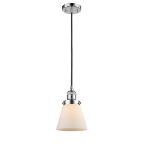 Cone - 1 Light Cord Hung Mini Pendant In Industrial Style-8 Inches Tall and 6 Inches Wide - 1 of 1