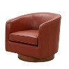 GDFStudio Langford Top Grain Leather Swivel Accent Chair - 2 of 4