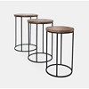 Jofran,Warner Round Modern Rustic Solid Wood and Metal Nesting End Tables - Set of 3 - 3 of 4