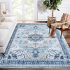 Bedroom/Living Room/Kitchen Indoor Rug - Vintage Oriental Medallion Washable Non-Slip Carpet, Soft Low Pile Distressed Accent Mat - 4 of 4