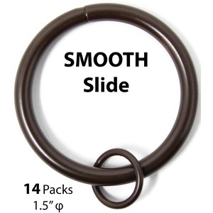 1 1-2 inch Metal Curtain Rings with Eyelets - 8 Finishes - 1 of 4