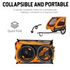 Lyngins Waterproof Oxford Fabric Pet Stroller with Hitch, Safety Belt & Detachable Storage Bags, 88LBS Foldable Dog Bike Trailer Dog Cart for Bicycle - 4 of 4